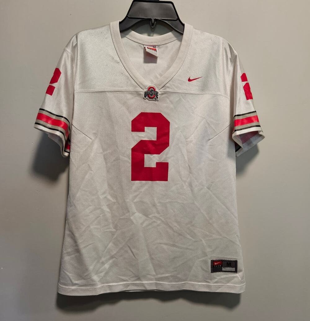 Youth Ohio State Nike Jersey Number 2 White Red Short Sleeve Size M (8-10)